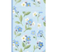 Pastel Blue Forget-Me-Not Notebook - Tiny Realistic Floral Pattern, 119 Lined Pages: Soft Matte Journal with Blue and White Flowers, 6x9, “This Notebook Belongs To” Page