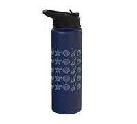 Pastel Blue Seashell Summer Coastal Theme Stainless Steel Insulated Water Bottle