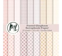 Pastel Boho Gingham Scrapbook Paper Pad: Spring Scrapbook Paper, Bohemian Plaid Decorative Craft Paper for DIY Card Making, Scrapbooking, Junk ... Crafts for Kids, Double Sided, 8.5 x 8.5 inch
