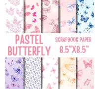Pastel Butterfly Scrapbook Paper: Double-Sided Decorative Scrapbooking Pages, Decoupage, DIY, Craft Papers for Junk Journals, Wrapping Paper , Card Making And More