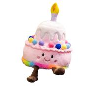 Pastel cantante de peluche - juguete para tarta de primer cumpleaños, cojín de peluche | Peluche musical, muñeca con forma de tarta con canción de feliz cumpleaños, cojín para canto i