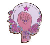 Pastel chica poder insignia feminista pin flor señoras broche femenino empoderamiento joyería mujeres accesorios de arte flor damas esmalte pin joyería feminista