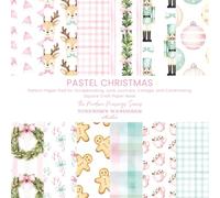 Pastel Christmas Pattern Paper Pad for Scrapbooking, Junk Journals, Collage, and Cardmaking - Square Craft Paper Book: The Modern Musings Series Cute ... Reindeer, Gingerbread, and Candy Canes