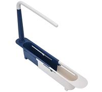 Pastel de almacenamiento de fregadero telescópico, accesorios de granja de utilidad expandibles Fregadero multifuncional actualizado ajustable columna de esponja para frutas para platos(Azul)