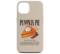 Pastel de Calabaza Vintage Otoño Postre Foodie Amante de la Comida Retro Carcasa para iPhone 13
