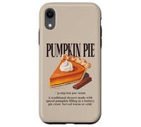 Pastel de Calabaza Vintage Otoño Postre Foodie Amante de la Comida Retro Carcasa para iPhone XR