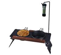 Pastel de comida para perros, soporte de tazón para perros elevado,Pista de tazón para perros ajustable con rejilla de lámpara | Diseños de gato para acampar a montañismo viajar al aire libre uso inte