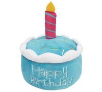 Pastel de cumpleaños para perros - juguete de lujoso con velas de cuerda | Birthday Cake & Bone Squeaky Soft Plush Toy | Perros Biirthday Hat Toys | Divertido regalo interactivo para cachorros