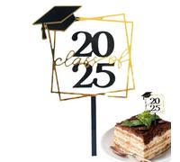 Pastel de Estudiante 2025 | para magdalenas de oro negro - juguetes fotográficos para fiestas pirámides de mesa para graduación de la escuela infantil fiesta de estudiante