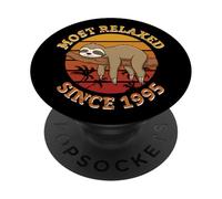 Pastel De Fiesta De Cumpleaños 1995 Perezoso Relax Zoo Animal Palms Chill PopSockets PopGrip Adhesivo