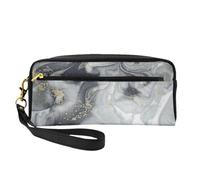 Pastel De Salpicaduras Abstractas De Mármol Gris, Bolsa de Maquillaje Bolsa de cosméticos Bolsa de Aseo de Viaje portátil Estuche de Cuero para Mujeres y niñas