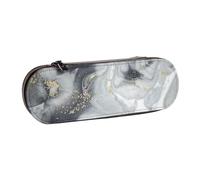 Pastel De Salpicaduras Abstractas De Mármol Gris, Estuche para lápices Estuche para lápices de Cuero de PU Estuche para lápices de Gran Capacidad Estuche para lápices Bolsa de cosméticos