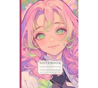 Pastel Dreamer Girl Notebook: Soft Aesthetic Manga Portrait with Floral Background for Daily Journaling and Planning