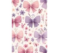 Pastel Dreams Dot Grid Journal: Cute Bow & Butterfly Pattern | Soft Pink Floral Design | 6×9 Dot Grid Notebook for Creative Planning & Notes