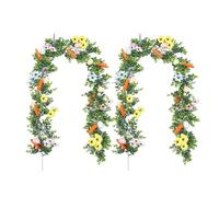 Pastel Easter Garland - 2 Pieces Spring Easter Egg Garland Decorations,175cm Artificial Decorations | for Home Indoor Party Wall Mantel Stairs