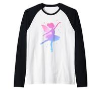 Pastel Fairy Princess Ballet Bailando Bailarina Silueta Camiseta Manga Raglan