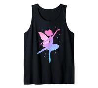 Pastel Fairy Princess Ballet Bailando Bailarina Silueta Camiseta sin Mangas