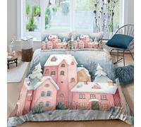 Pastel Fairy Tale Funda de Edredón Microfibra Suave 3 Piezas Estampado 3D Cremallera Oculta Pastel Fairy Tale Funda Edredon con Fundas de Almohada Antialérgica Lavables for jóvenes Double（200x200cm）