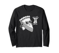 Pastel Fresco con Bebida Actitud de Acción de Gracias Manga Larga