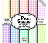 Pastel Gingham Scrapbook Paper: Double Sided Sheets for Collage, Mixed Media Art, Origami, Decoupage, and Various DIY Craft Projects | 8.5" x 8.5" (21.59 x 21.59 cm)