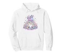 Pastel Goth Anime japonés Kawaii Rainbow Skulls Cute Cat Sudadera con Capucha