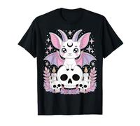 Pastel Goth Bat Cráneo de Cabra Lindo Kawaii Halloween Camiseta
