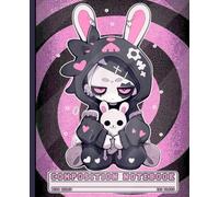 Pastel Goth Bunny Anime Girl Journal: Wide Ruled Composition Notebook for Teen Girls, E-Girl Aesthetic Lined Book with Cute Gothic Grunge Outfit