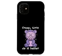 Pastel Goth Creepy Girls do it Better Bear Kawaii Anime Carcasa para iPhone 11
