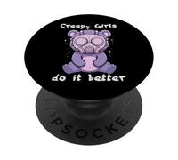 Pastel Goth Creepy Girls do it Better Bear Kawaii Anime PopSockets PopGrip Adhesivo