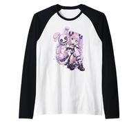 Pastel Goth Girl Bunny Lindo EMO Anime Kawaii Alternativa Camiseta Manga Raglan