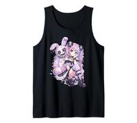 Pastel Goth Girl Bunny Lindo EMO Anime Kawaii Alternativa Camiseta sin Mangas