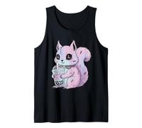 Pastel Goth Kawaii Ardilla Cute Creepy con Bubble Boba Tea Camiseta sin Mangas
