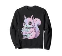 Pastel Goth Kawaii Ardilla Cute Creepy con Bubble Boba Tea Sudadera