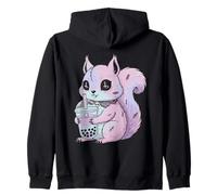 Pastel Goth Kawaii Ardilla Cute Creepy con Bubble Boba Tea Sudadera con Capucha