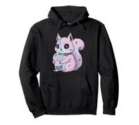 Pastel Goth Kawaii Ardilla Cute Creepy con Bubble Boba Tea Sudadera con Capucha