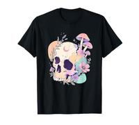 Pastel Goth Skull Champiñones Witchy Menhera Japonés Harajuku Camiseta