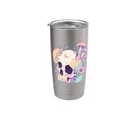 Pastel Goth Skull Champiñones Witchy Menhera Japonés Harajuku Vaso térmico de acero inoxidable de doble pared