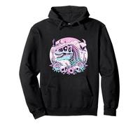 Pastel Goth T-Rex Skull Dinosaur Vaporwave Diseño estético Sudadera con Capucha