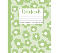 Pastel Green Floral Composition Notebook - Wide Ruled: Elegant Flower Pattern Softcover Journal | 110 Lined Pages for School, Writing & Notes | 7.5 x ... | Aesthetic Stationery for Girls & Women