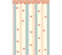 Pastel Heart Striped Notebook: Cute Aesthetic Journal for Girls, Lined Paper 110 Pages, 6x9 Inches, Soft Vintage Color Design Diary for School, Work, Gift Idea