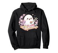 Pastel Kawaii Shima-Enaga Bird Sushi Cutecore Estética Sudadera con Capucha