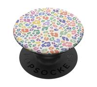 Pastel Leopard Print Pattern Aesthetic Graphic Illustration PopSockets PopGrip Adhesivo