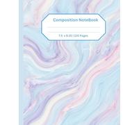Pastel Marble Blue Composition Notebook Wide Ruled 120 Pages - Aesthetic Journal Notebook for School, College, Office & Everyday Writing: Cute Minimal Blue Notebook for Girls, Teens & Adults