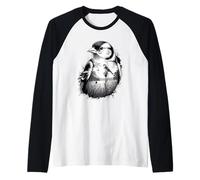 Pastel Paint Art Jilguero Americano Camiseta Manga Raglan