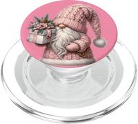 Pastel Pink Santa Claus In Knit Outfit Cute Christmas GNOME PopSockets PopGrip para MagSafe