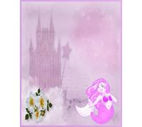 Pastel Purple Castle & Mermaid Notebook For Girls - 8x10 inch, 200 Wide Rules Pages, Matte Finish Cover: Magical Mermaid & Castle Theme Notebook For ... For School Notes, Daily Diary, Doodling