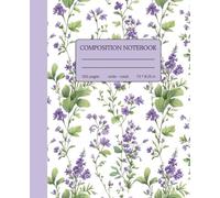 Pastel Purple Coquette Composition Notebook: Aesthetic Cute Flowers | Wide Ruled | 7.5" x 9.25" | 150 Pages