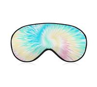 Pastel Rainbow Tie Dye Sleep Mask Blindfold Boho Spiral Swirl Ajustable Super-Smooth Soft Eye Mask Cover para Hombres Mujeres Viajes y siesta
