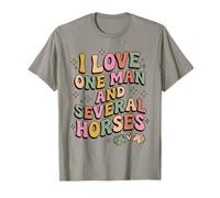 Pastel Retro I Love One Man and Varios Caballos Caballo Mamá Camiseta