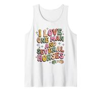 Pastel Retro I Love One Man and Varios Caballos Caballo Mamá Camiseta sin Mangas